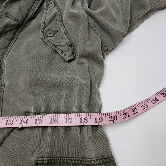 American Eagle Olive Green Utility Jacket Hide Away Hood Pockets Size S… - Picture 12 of 15